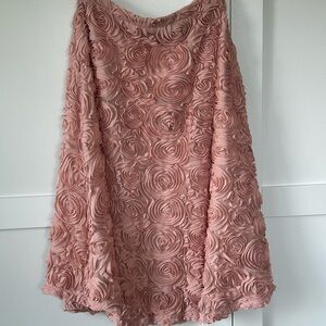 Anthropologie HD in Paris blush roses rosette skirt